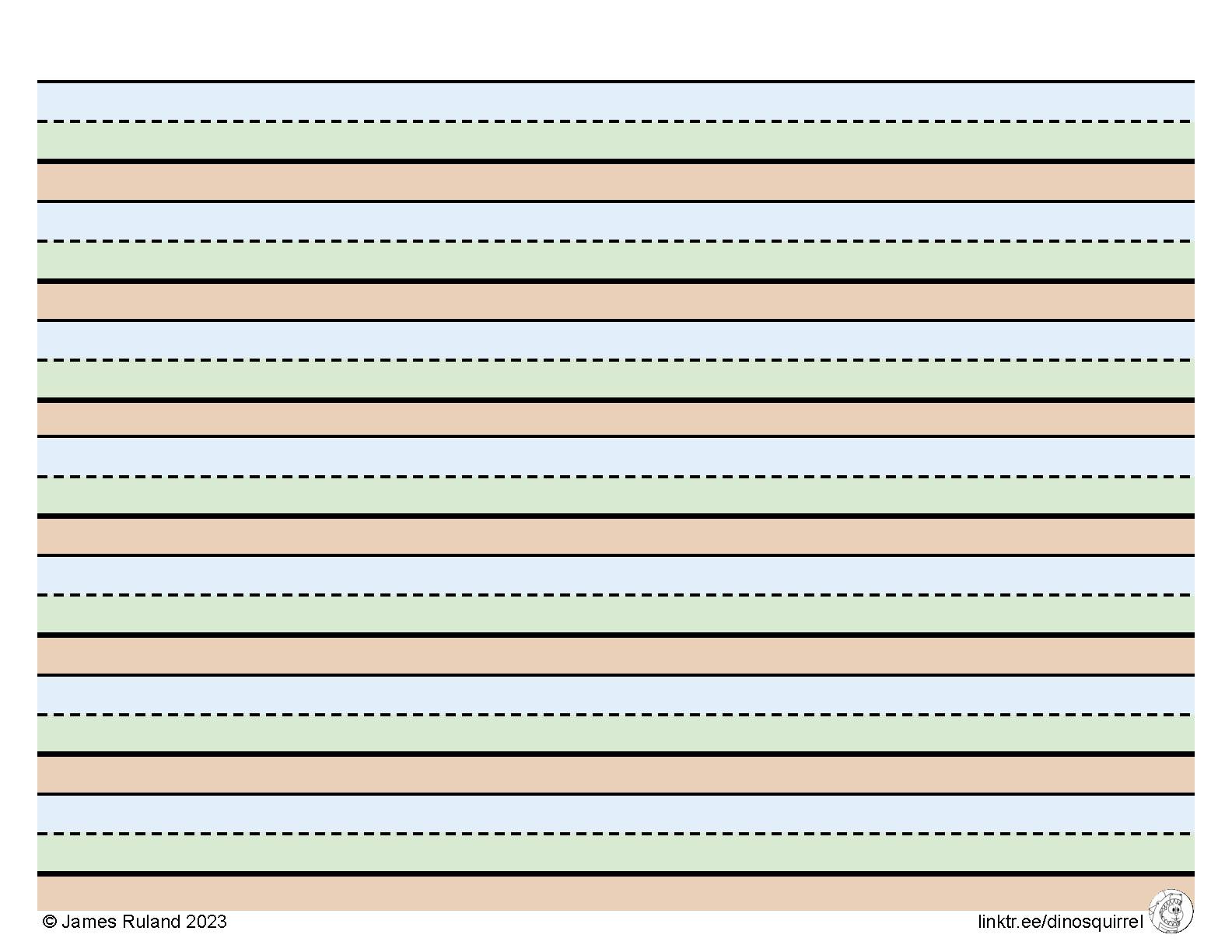 Printable Adaptive Primary Handwriting Paper - Sky Grass Ground for Printable Occupational Therapy Handwriting Paper