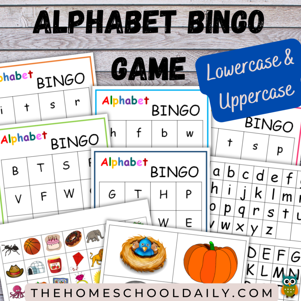 Printable Alphabet Bingo Game - The Homeschool Daily for Free Printable Alphabet Bingo Cards