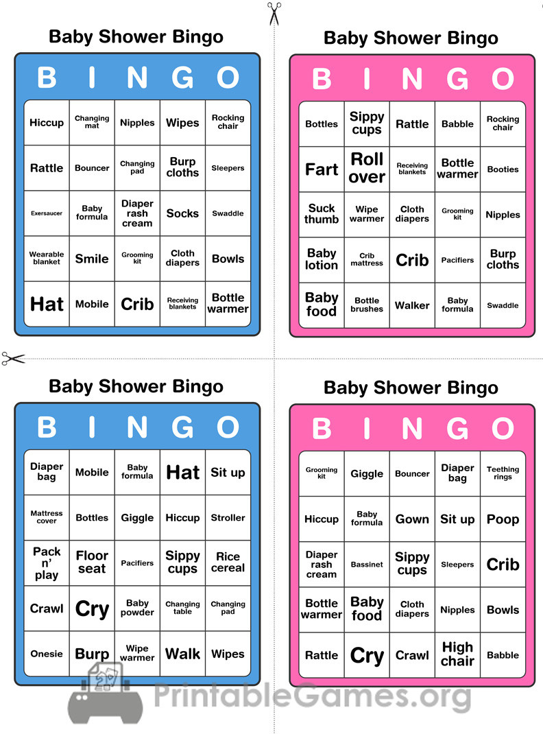 Printable Baby Shower Bingo - 50 Cards (Pink And Blue) throughout 50 Free Printable Baby Bingo Cards