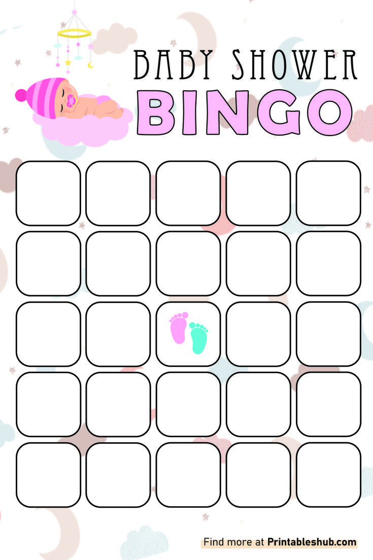 Printable Blank Baby Shower Bingo Template Pdf pertaining to Blank Baby Bingo Cards
