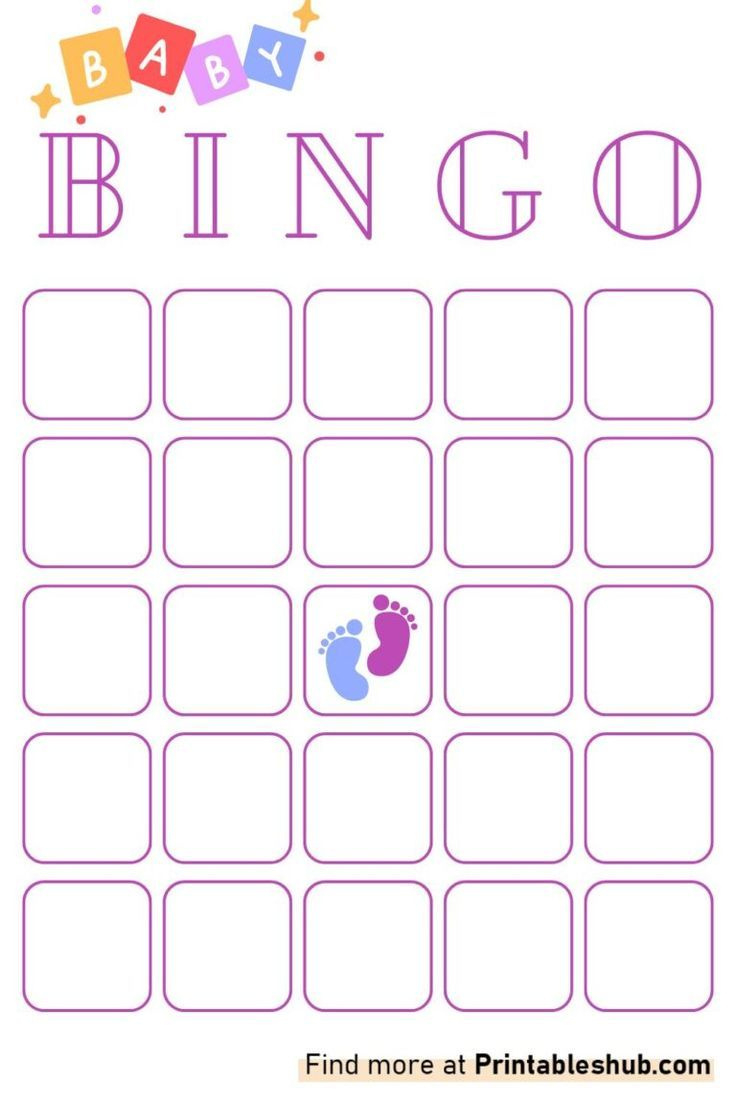Printable Blank Baby Shower Bingo Templates for Blank Baby Bingo Cards