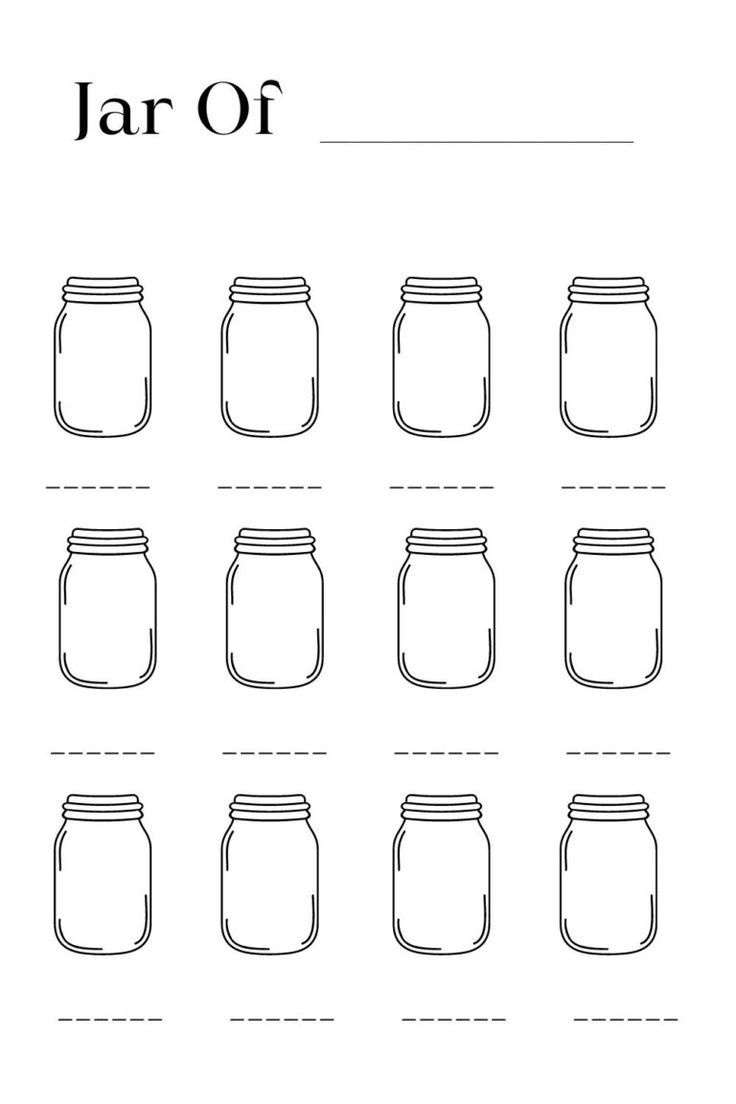 Printable Blank Fill The Jars Templates Pdf throughout Free Printable Mason Jar Template