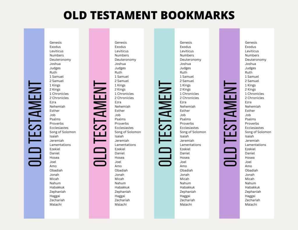 Printable Books Of The Bible Bookmarks - My Printable Faith intended for Printable Books of the Bible Bookmark