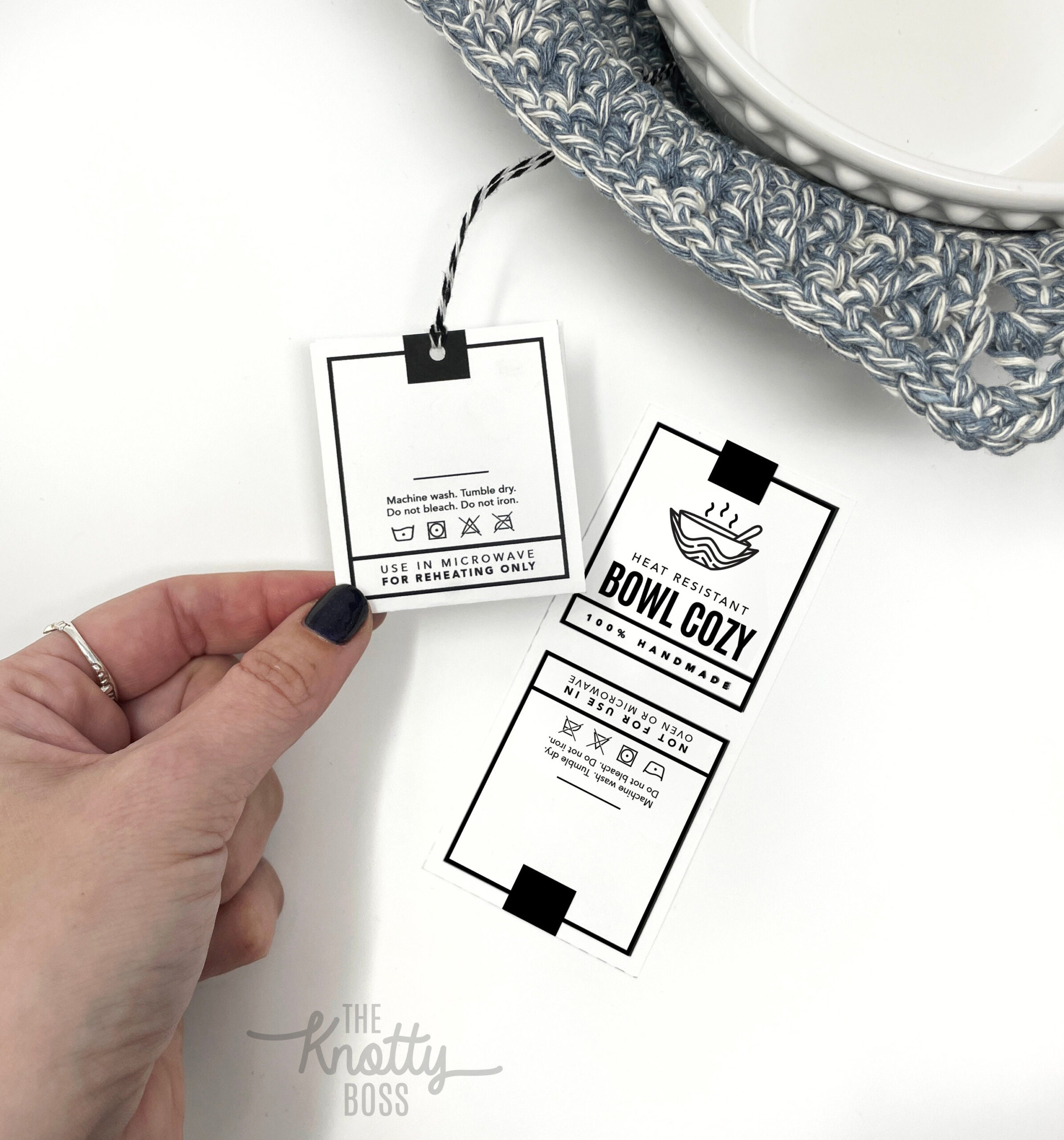 Printable Bowl Cozy Tags - Digital Pdf in Free Printable Bowl Cozy Tags