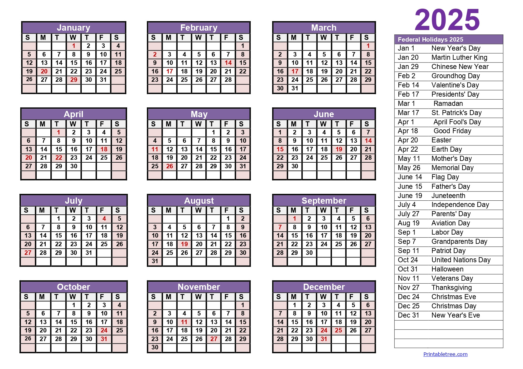 Printable Calendar 2025 One Page With Holidays (Single Page) 2025 pertaining to Julian Calendar 2025 Free Printable