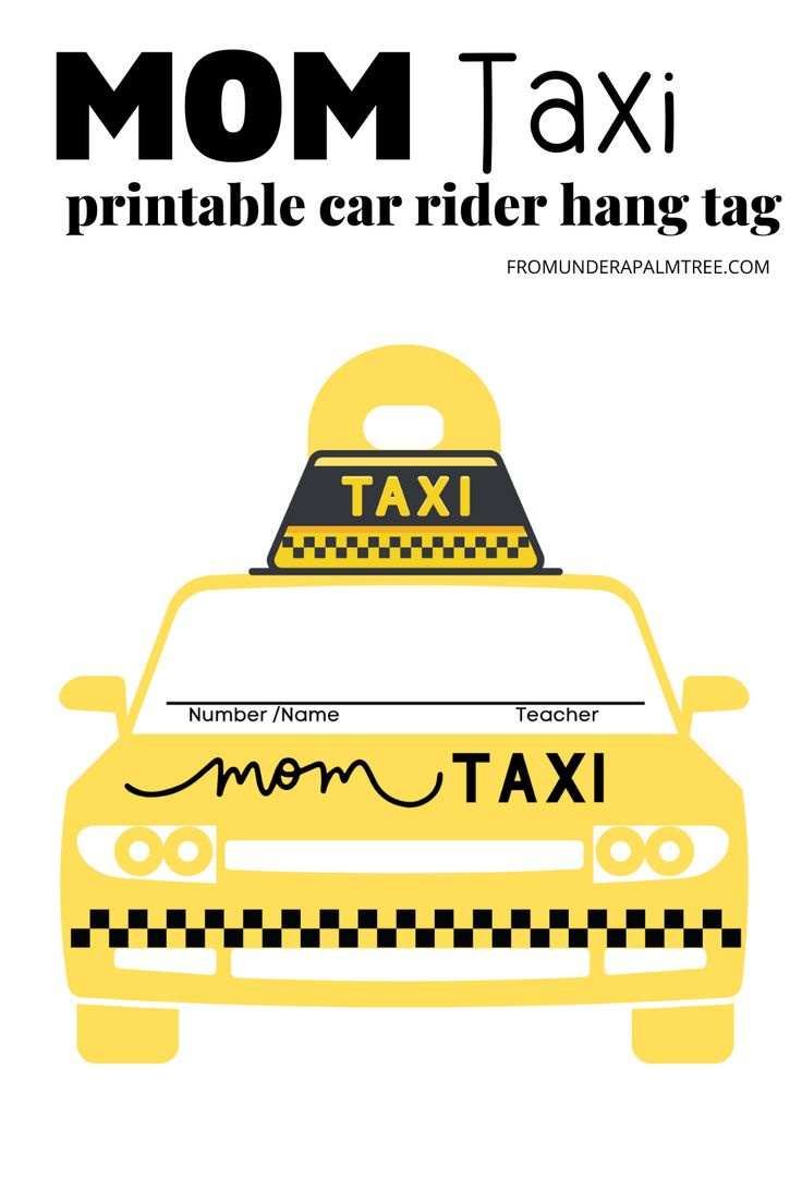 Printable Car Rider Hang Tag &amp;gt; From Under A Palm Tree within Car Rider Sign Printable