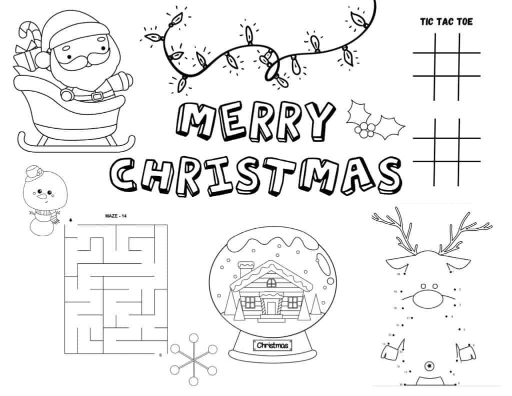 Printable Christmas Activity Placemat - My Printable Home with regard to Free Printable Christmas Placemats