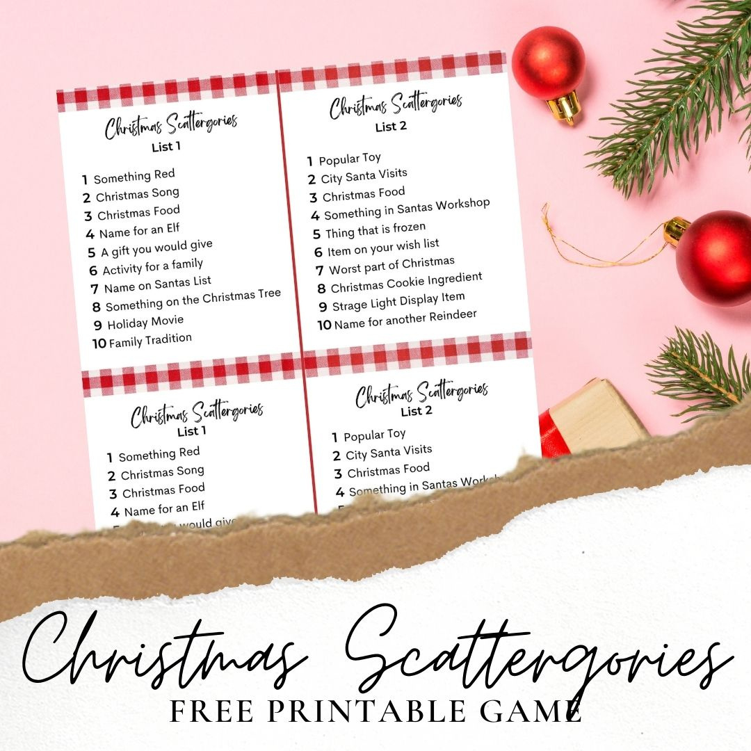 Printable Christmas Scattergories Games - Brooklyn Berry Designs with regard to Free Printable Christmas Scattergories Lists