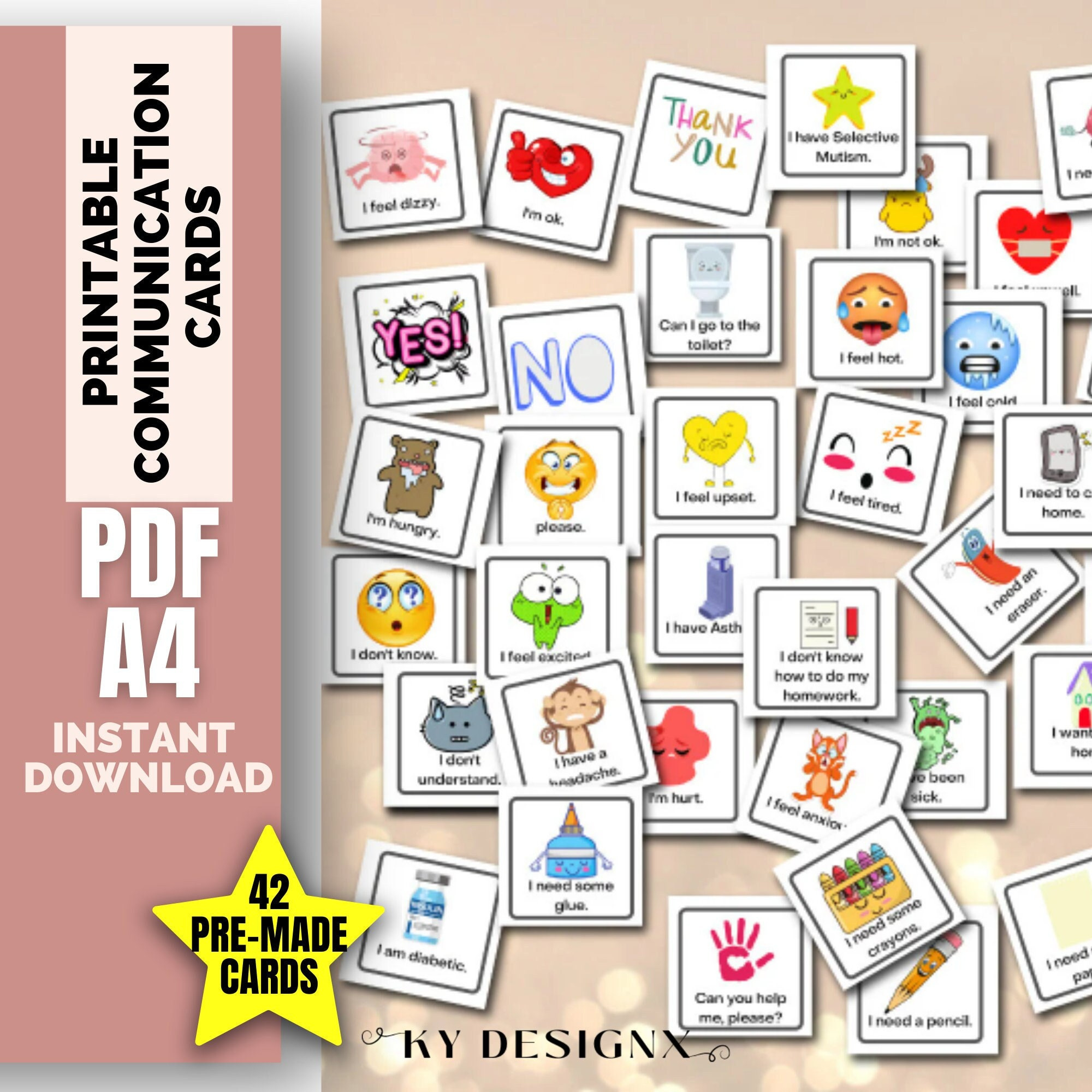 Printable Communication Cards For Non-Verbal, Autism, Children inside Free Printable Non Verbal Communication Cards