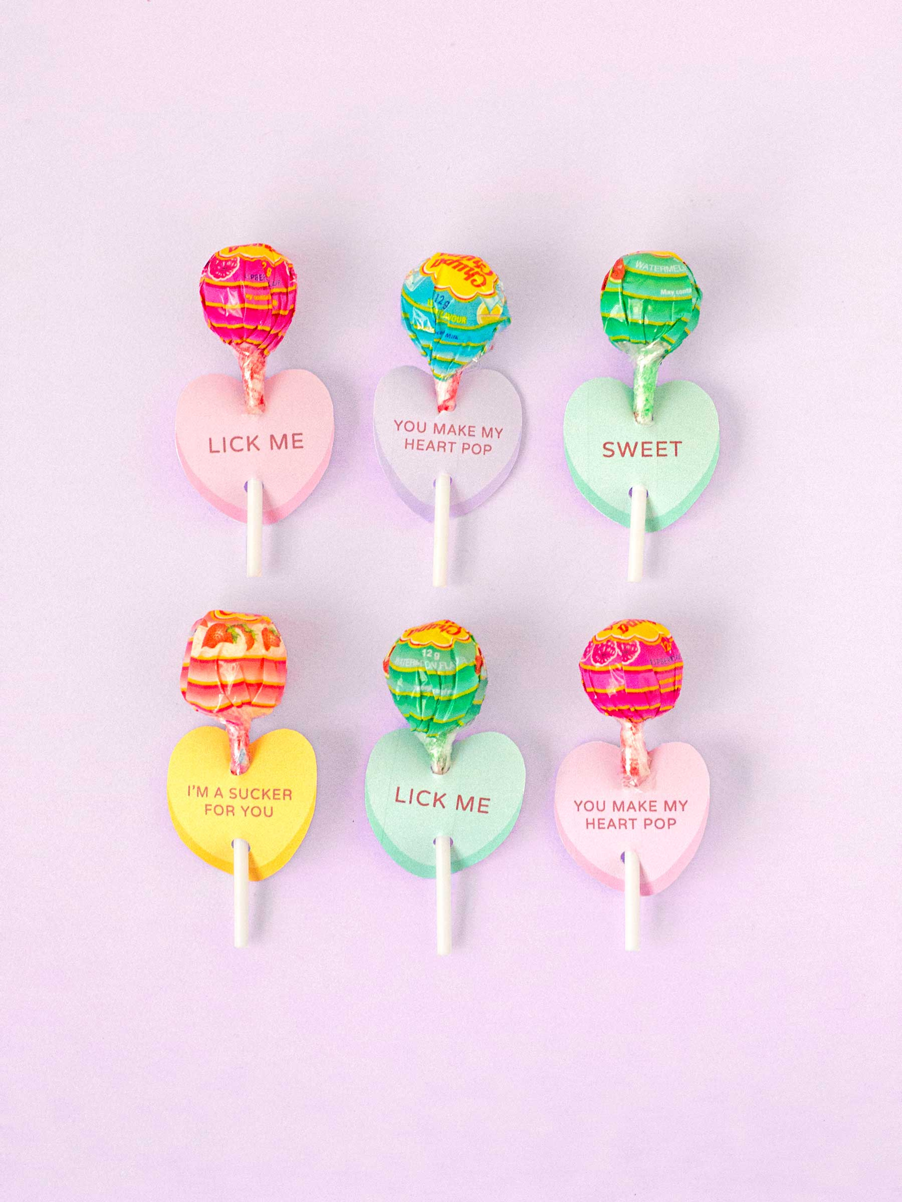 Printable Conversation Heart Lollipop Holders – Makeandtell intended for Printable Valentine Lollipop Holder