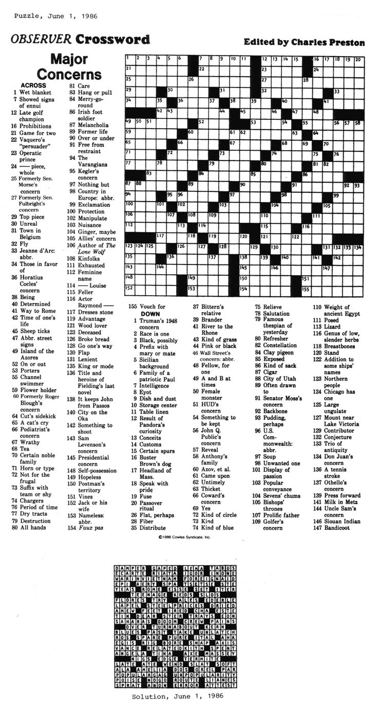 Printable Crossword Puzzleseugene Sheffer for Sheffer Printable Crossword