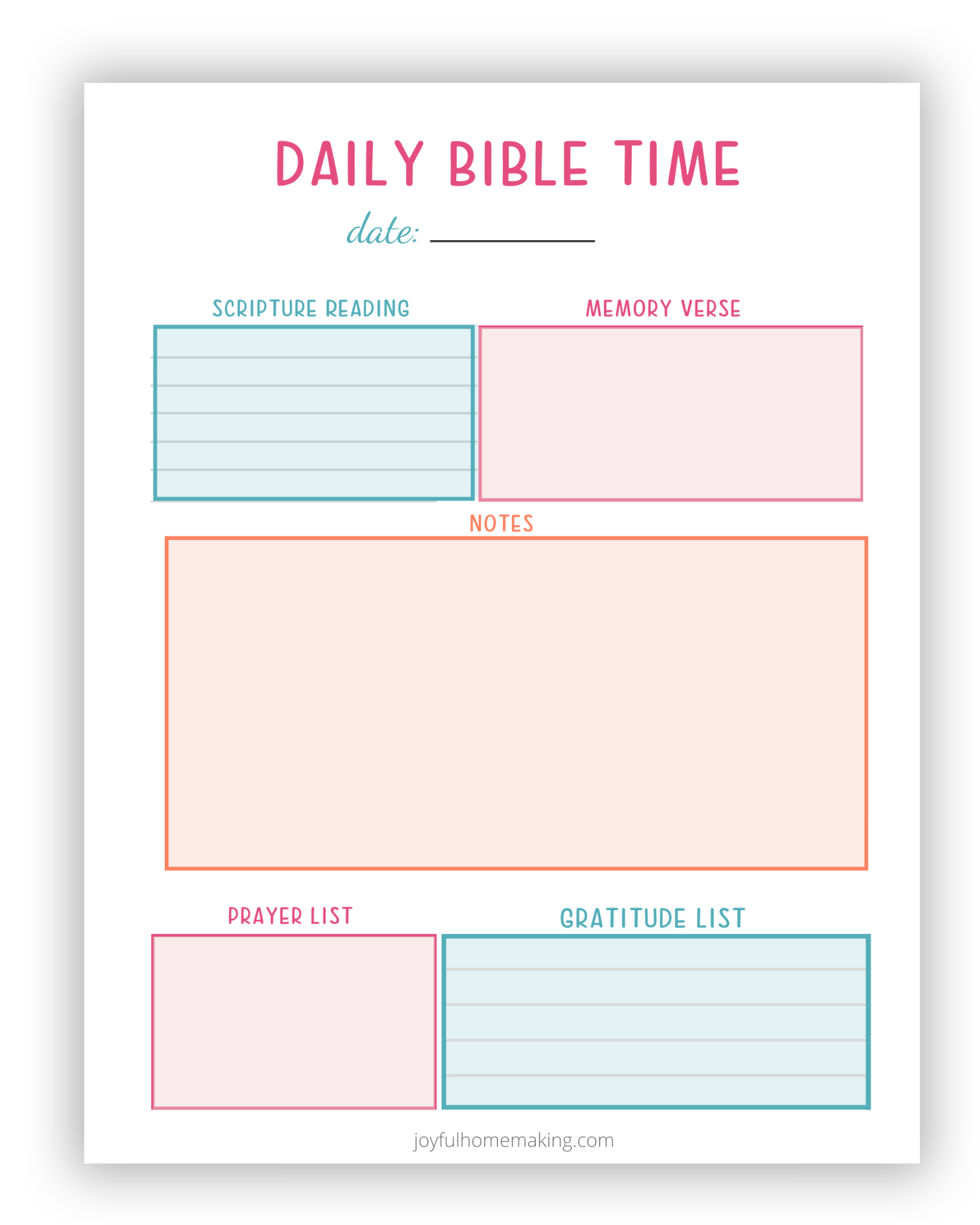 Printable Daily Bible Study Binder Page – Joyful Homemaking throughout Free Printable Bible Study