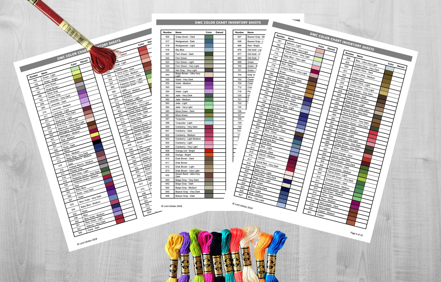 Printable Dmc Thread Color Chart Tracker Inventory Sheet - Etsy Uk pertaining to Checklist Free Printable Dmc Color Chart