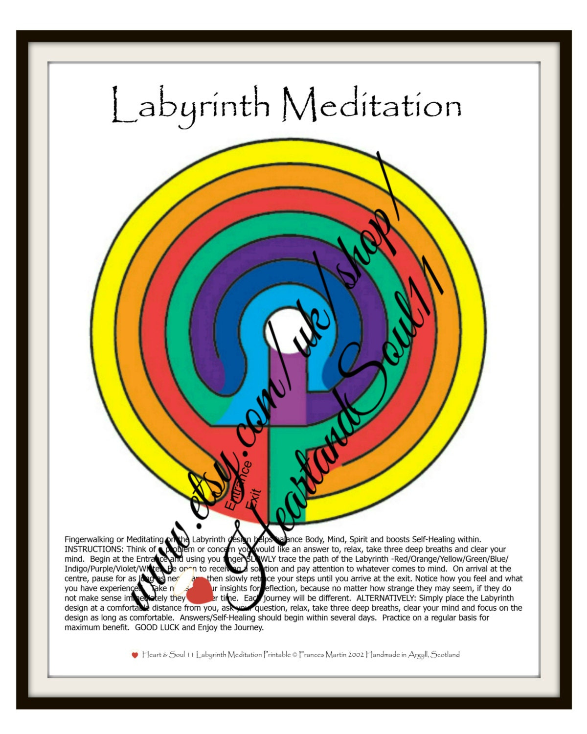 Printable Finger Labyrinth, Instant Digital Download, Chakra throughout Free Printable Finger Labyrinth