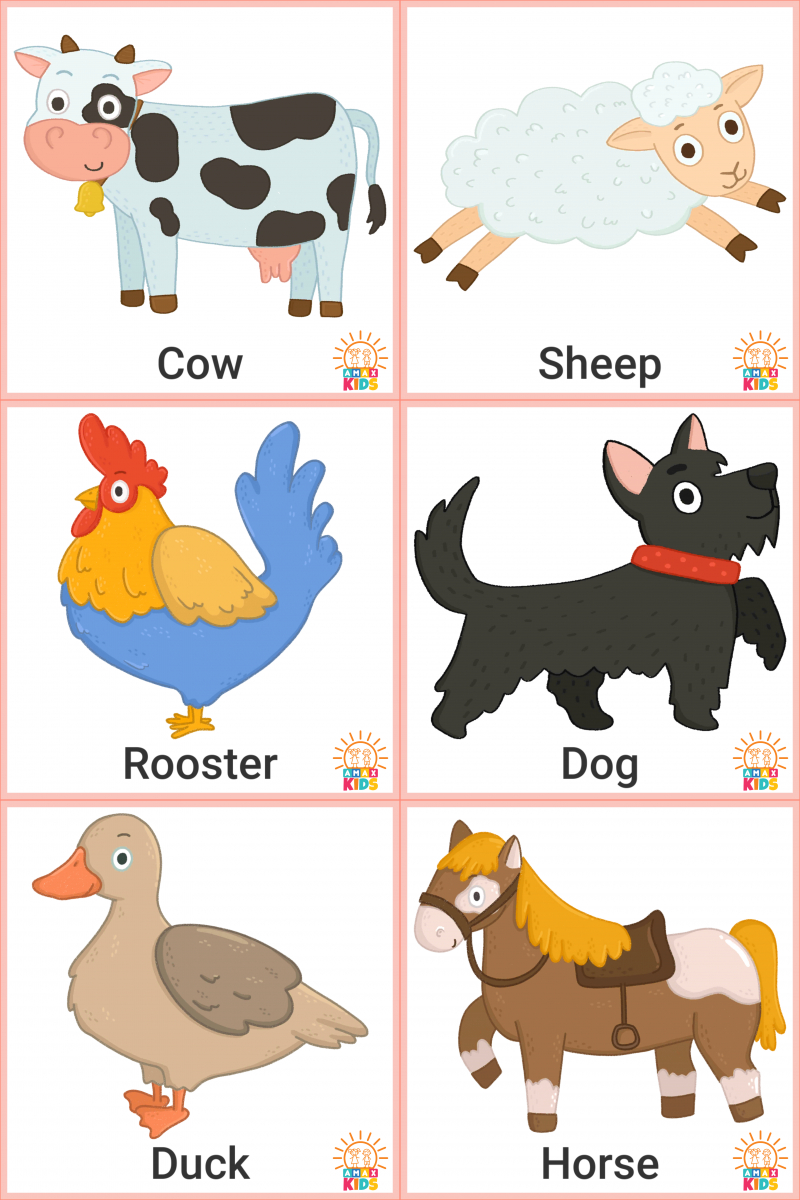 Printable Flashcards For Kids – Farm Animals | Amax Kids throughout Farm Animals Printables Free