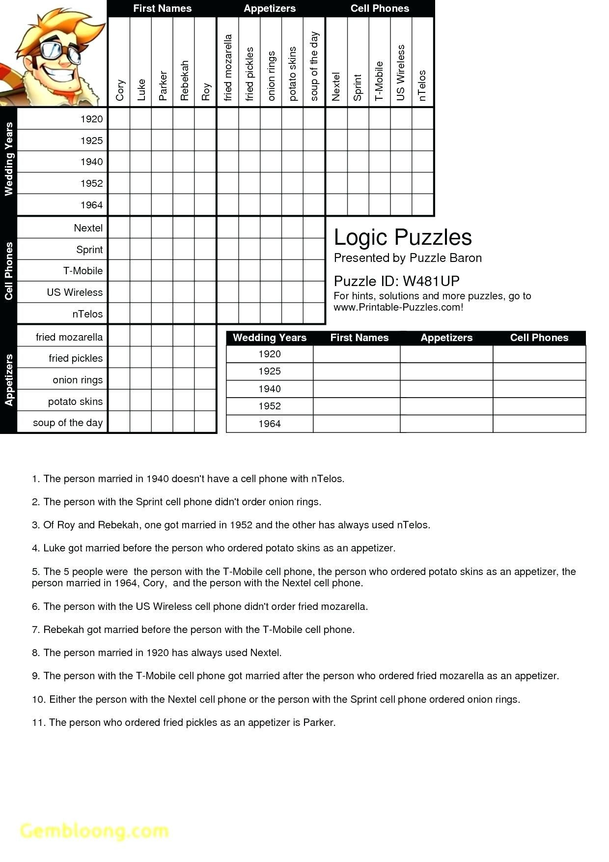 Printable Logic Puzzle Grid Blank - Printable Crossword Puzzles throughout Free Printable Logic Puzzles with Grids