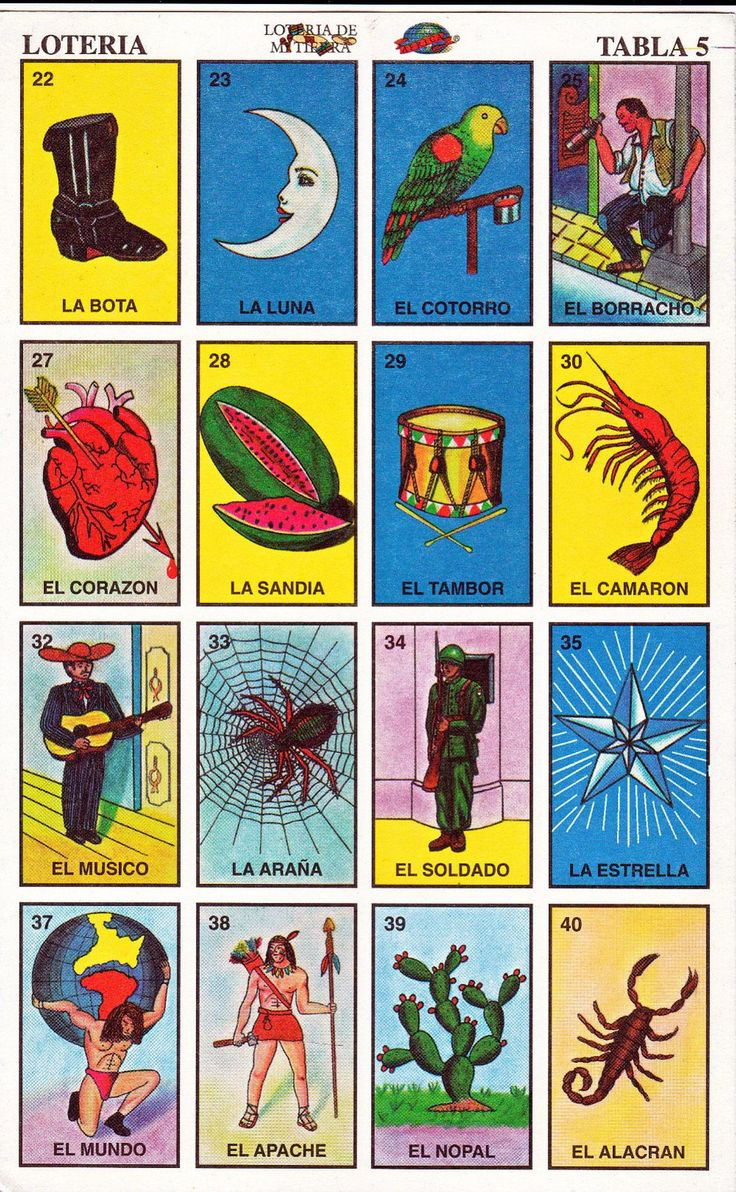 Printable Loteria Cards, The Complete Set Of 10 Tablas, Printable intended for Printable Loteria Cards Free