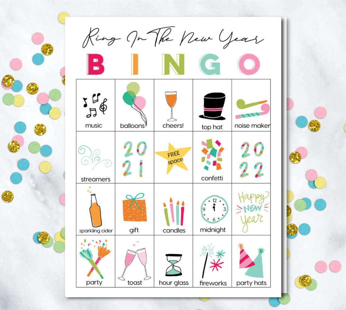 Printable New Year&amp;#039;S Eve Bingo Sheets with New Year Bingo Cards