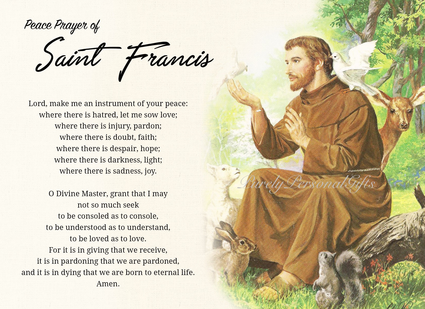 Printable St. Francis Of Assisi Prayer Card, Saint Francis, Digital Download St. Francis Of Assisi, Prayer Card, Pocket Prayer, St. Francis in Print Printable Prayer of St Francis of Assisi