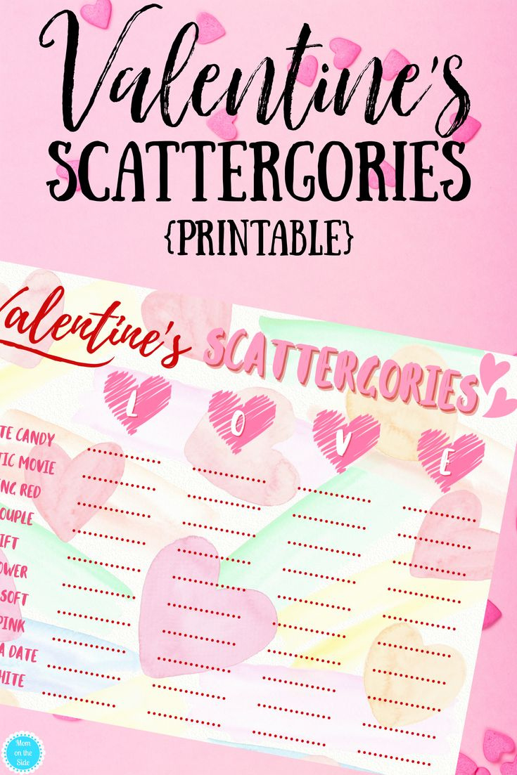 Printable Valentine Scattergories Game regarding Valentine&amp;#039;S Day Scattergories Free Printable