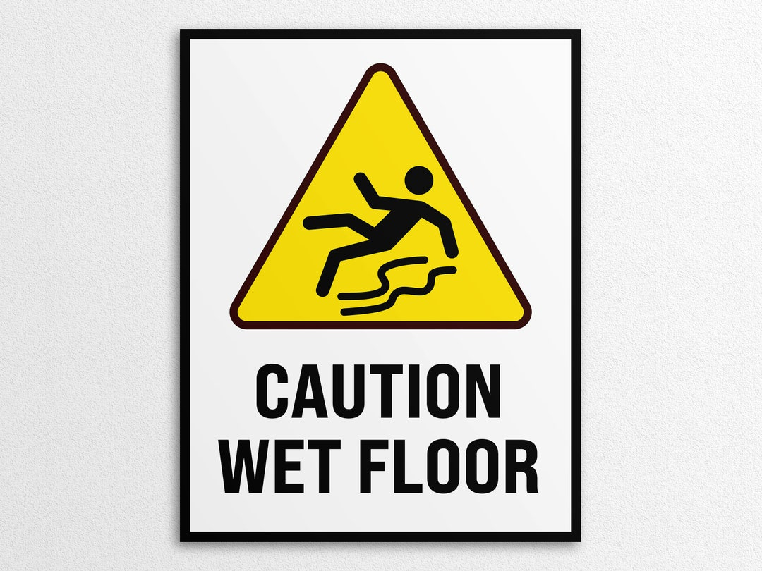 Printable Wet Floor Sign In Us Letter And A4 Sizes, Instant within Caution Wet Floor Sign Printable
