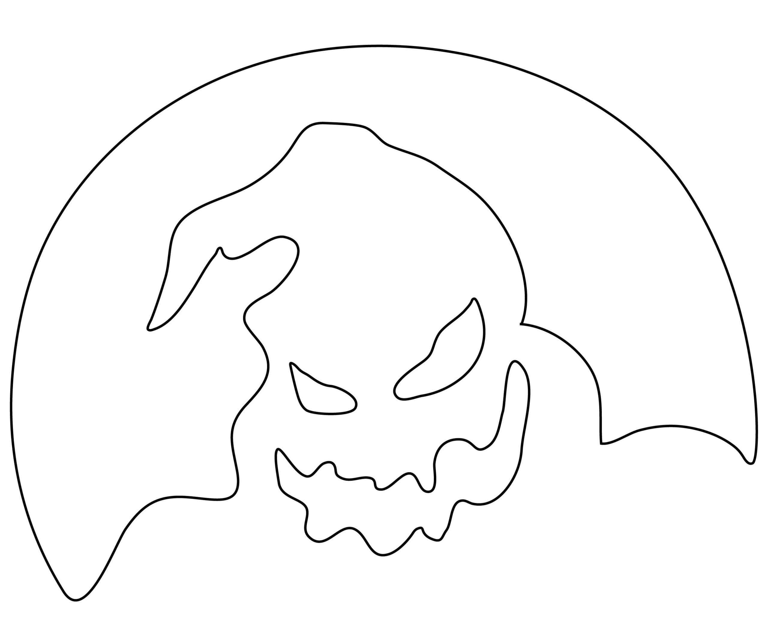 Pumpkin Stencils inside Free Printable Oogie Boogie Pumpkin Stencil