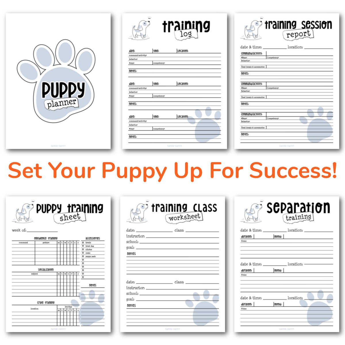 Puppy Planner Printables: 20 Pages - Savor + Savvy within Free Printable Dog Training Worksheets