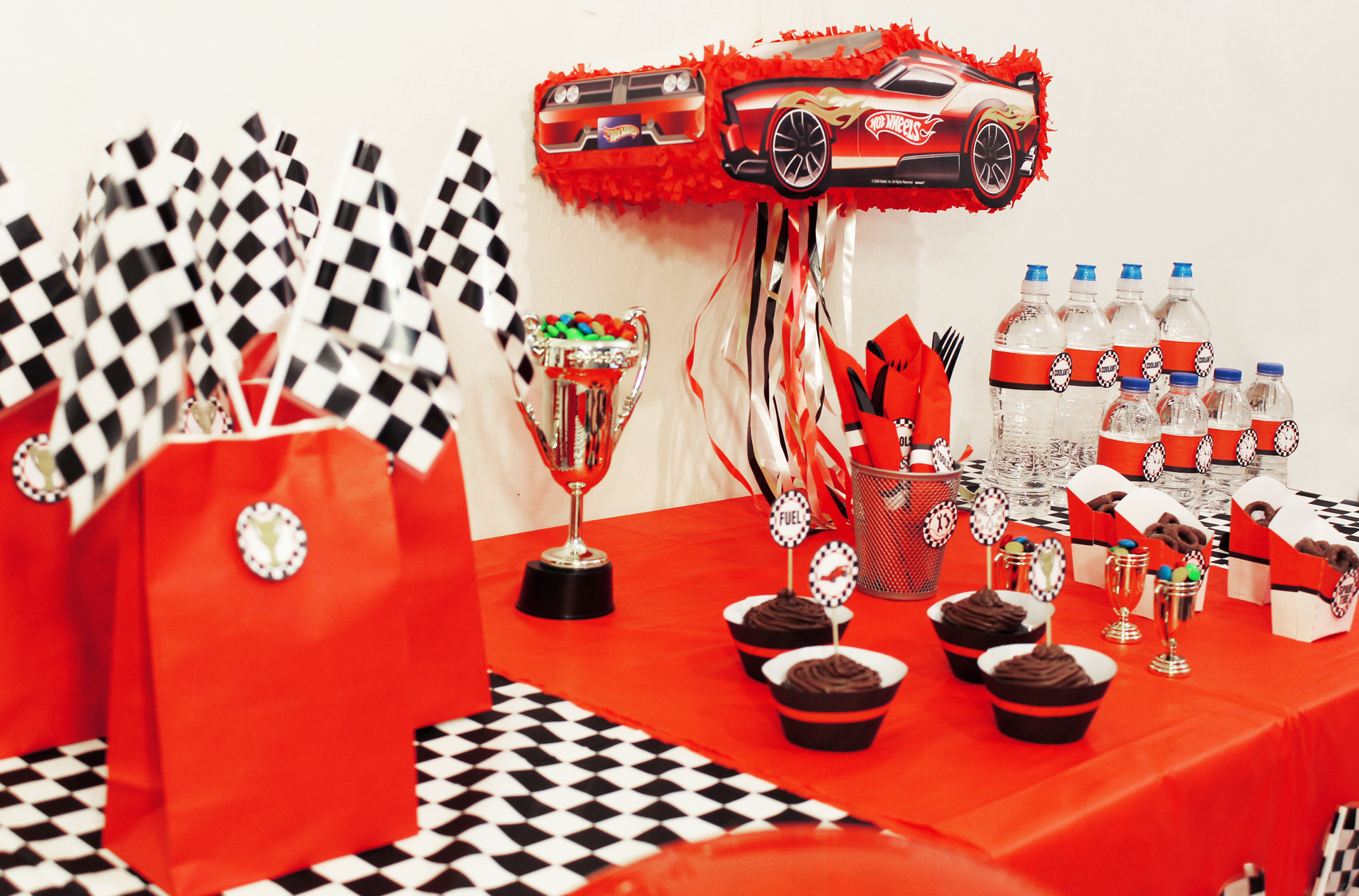 Race Car Party Ideas And Free Printables with Cars Themed Birthday Party Printables