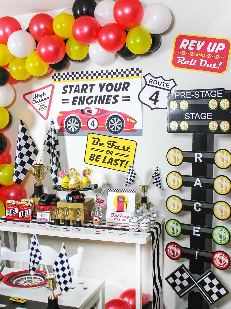 Race Car Party Printable Pack | Fun365 regarding Cars Themed Birthday Party Printables