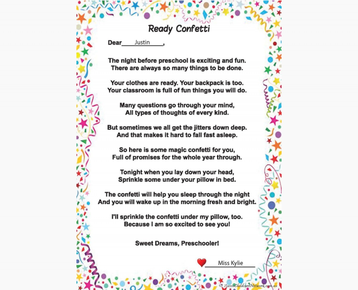 Ready Confetti - Aussie Childcare Network regarding Ready Confetti Free Printable