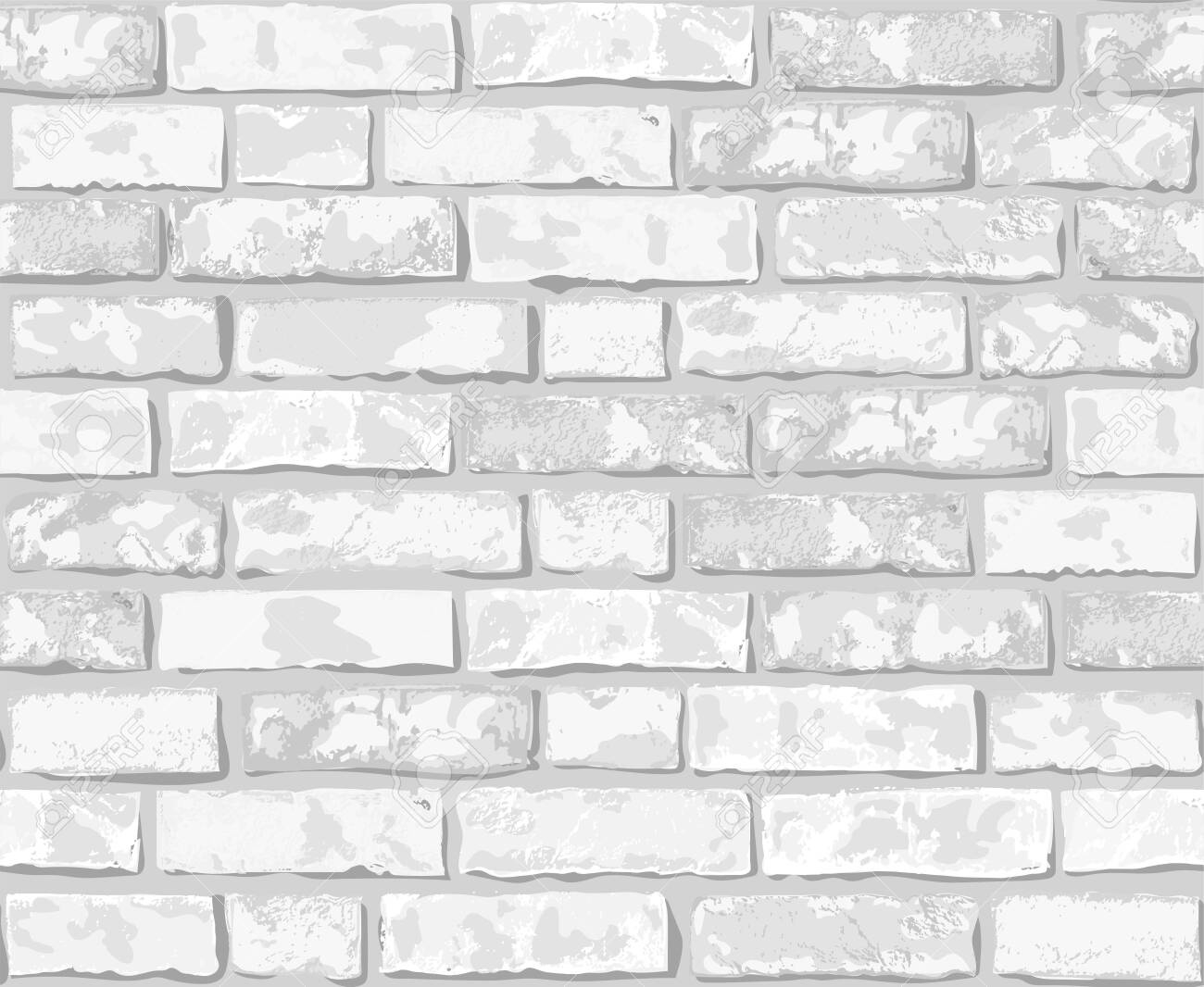 Realistic Vector Brick Wall Seamless Pattern. Flat Wall Texture inside Printable Brick Wall Pattern