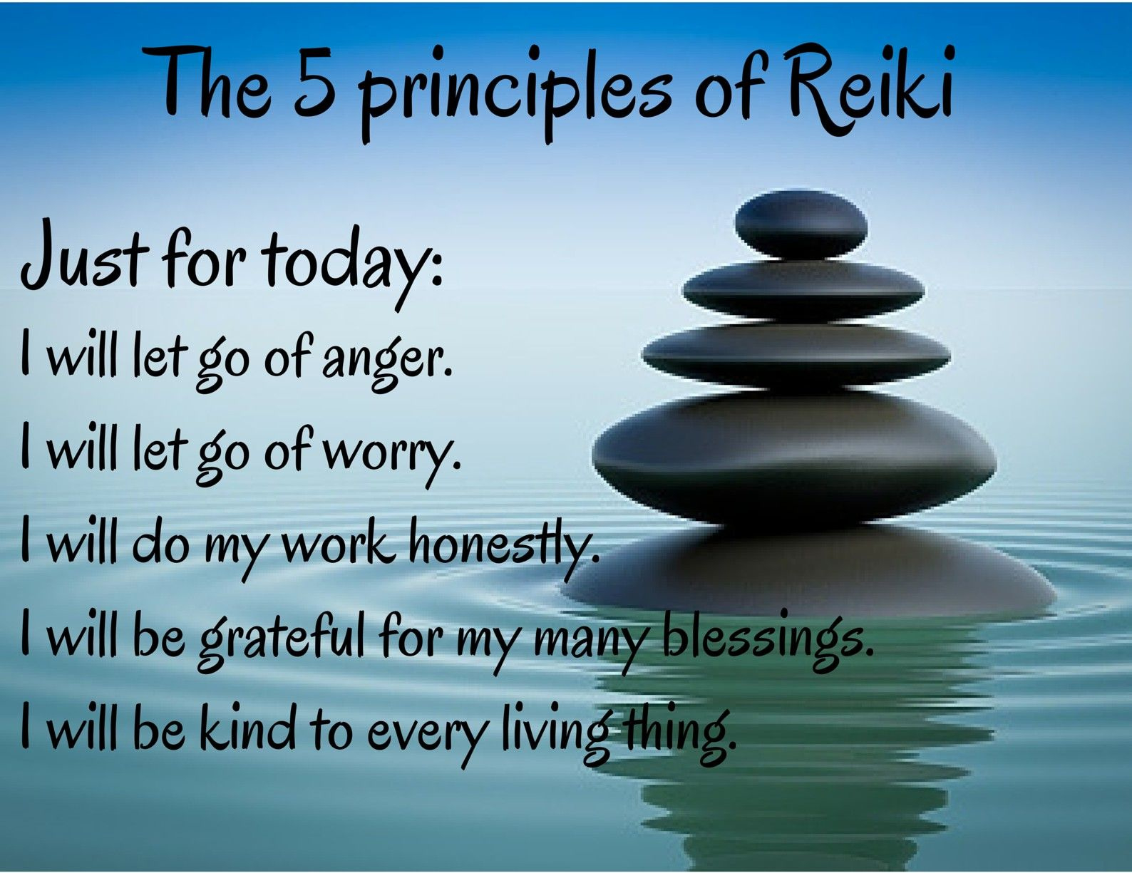 Reiki Principles Image regarding Reiki Principles Printable Free