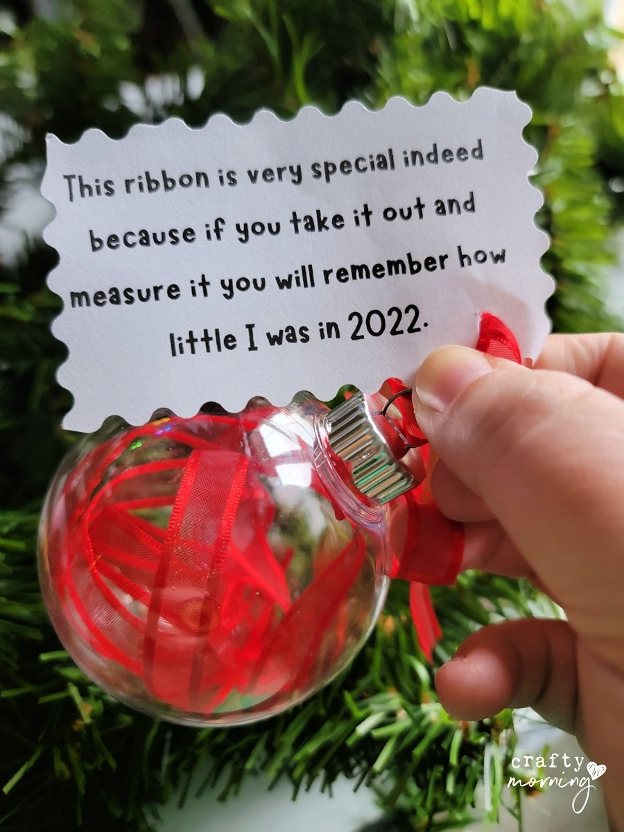 Ribbon Height Keepsake Ornament Idea - Crafty Morning for Free Printable Ribbon Height Poem Template