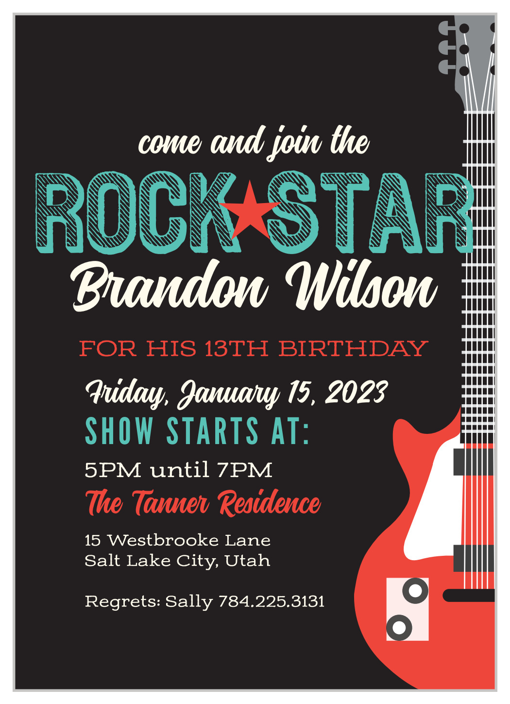 Rock Star Children&amp;#039;S Birthday Invitationsbasic Invite with Free Printable Rock And Roll Invitation Templates