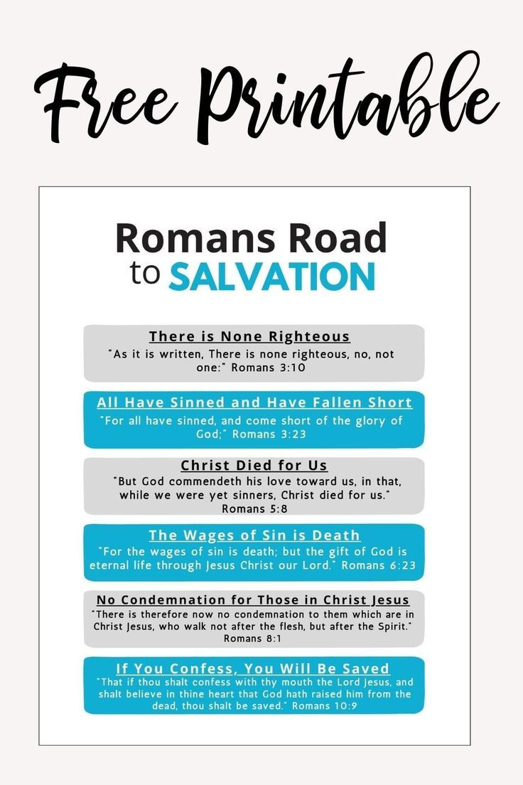 Romans Road To Salvation Free Printable for Free Printable Romans Road to Salvation