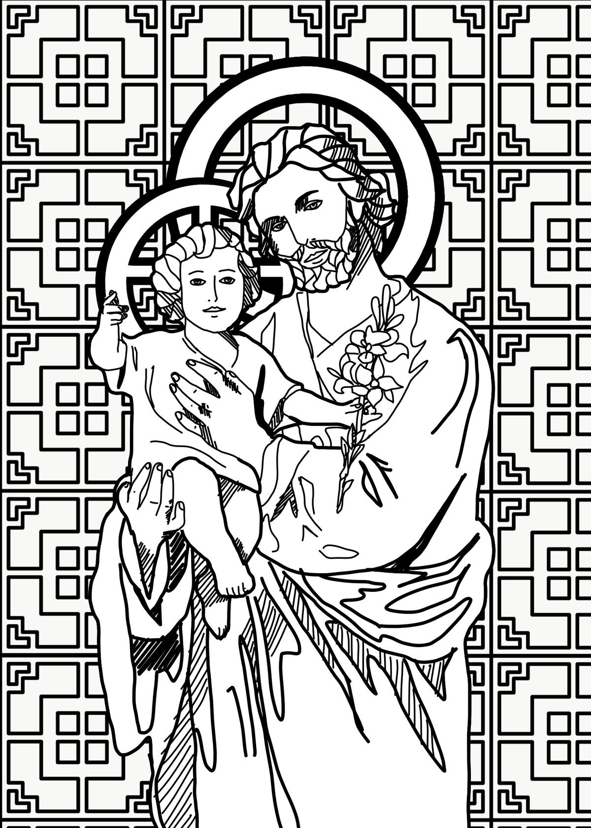 Saint Joseph Coloring Pages - S.d. Cason Catholic Gallery intended for Free Printable Catholic Coloring Pages