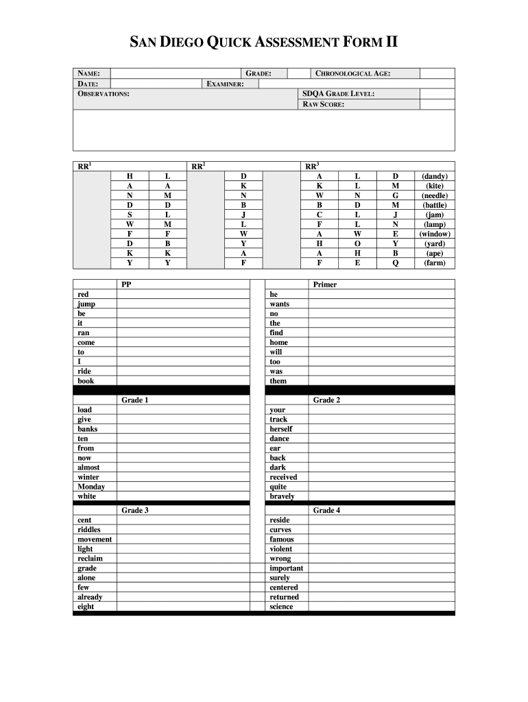 San Diego Quick Assessment Online: Fill Out &amp;amp; Sign Online | Dochub with regard to San Diego Quick Assessment Printable