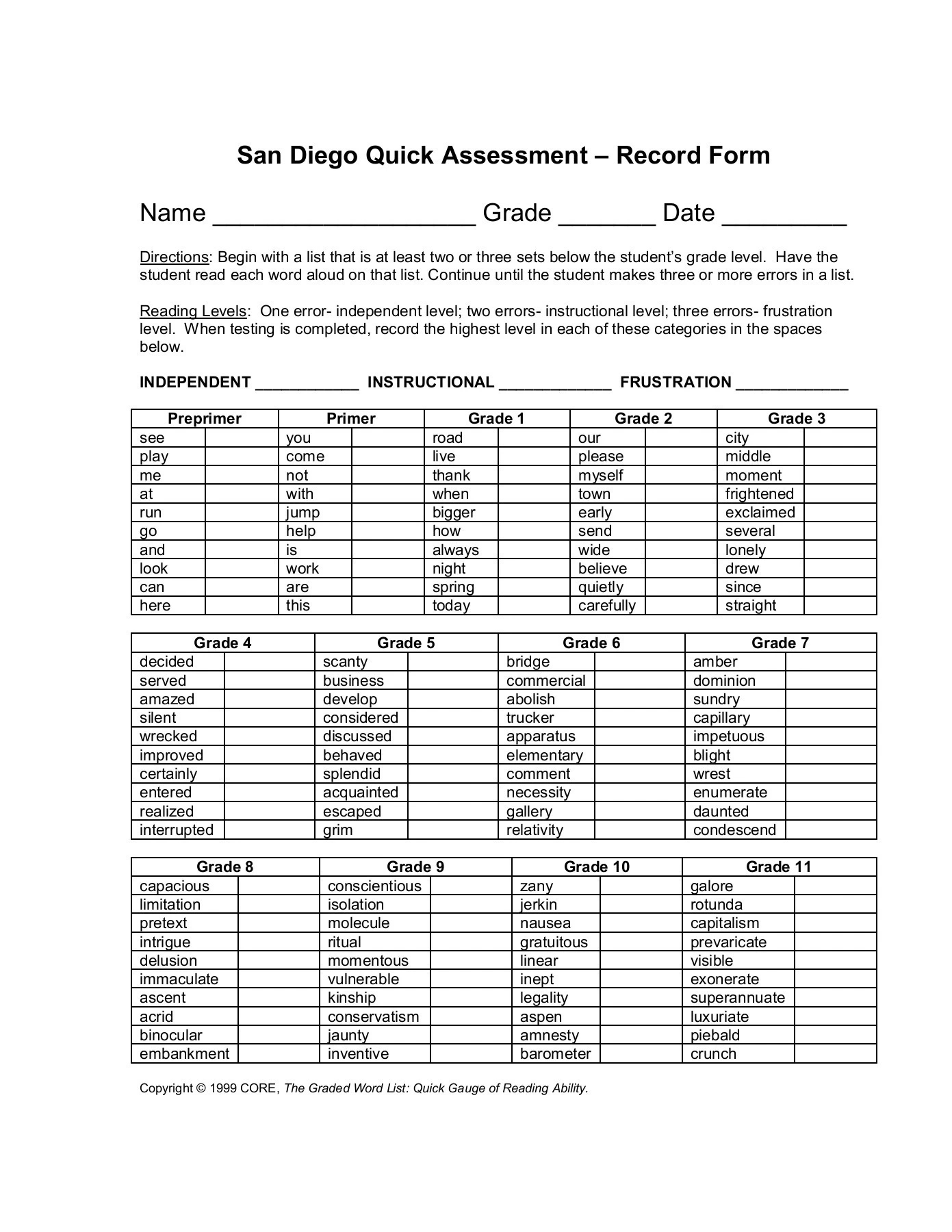 San Diego Quick Assessment Pages 1-4 - Flip Pdf Download | Fliphtml5 within San Diego Quick Assessment Printable