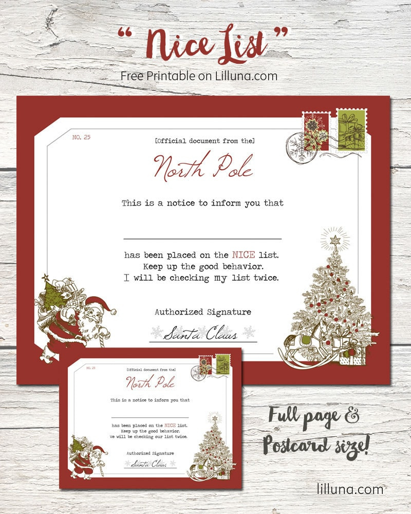 Santa&amp;#039;S Nice List Certificate – Let&amp;#039;S Diy It All – With Kritsyn in Printable Nice List Certificate Free