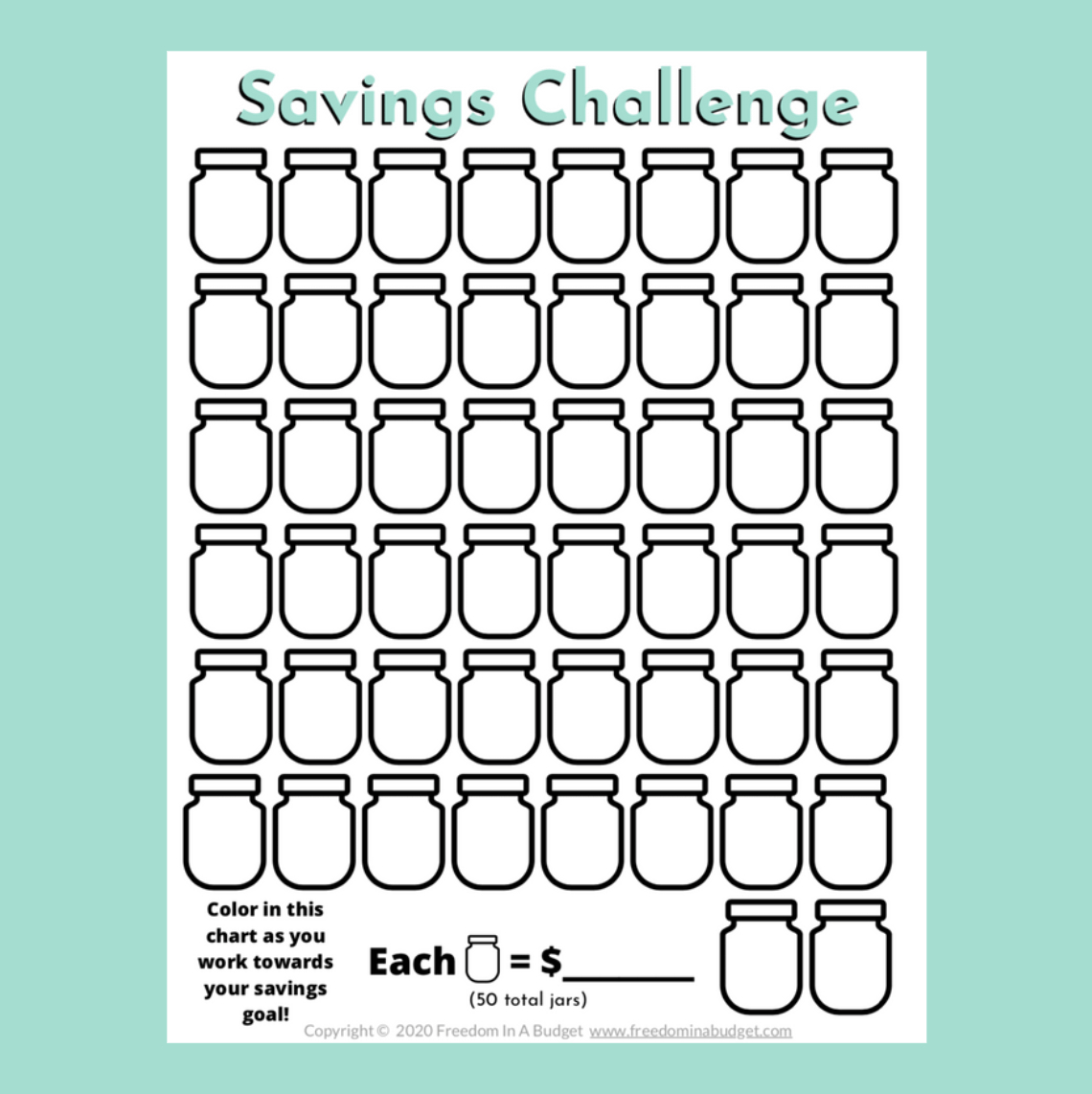 Savings Challenge Tracker Printable regarding Savings Challenge Printable Free Download