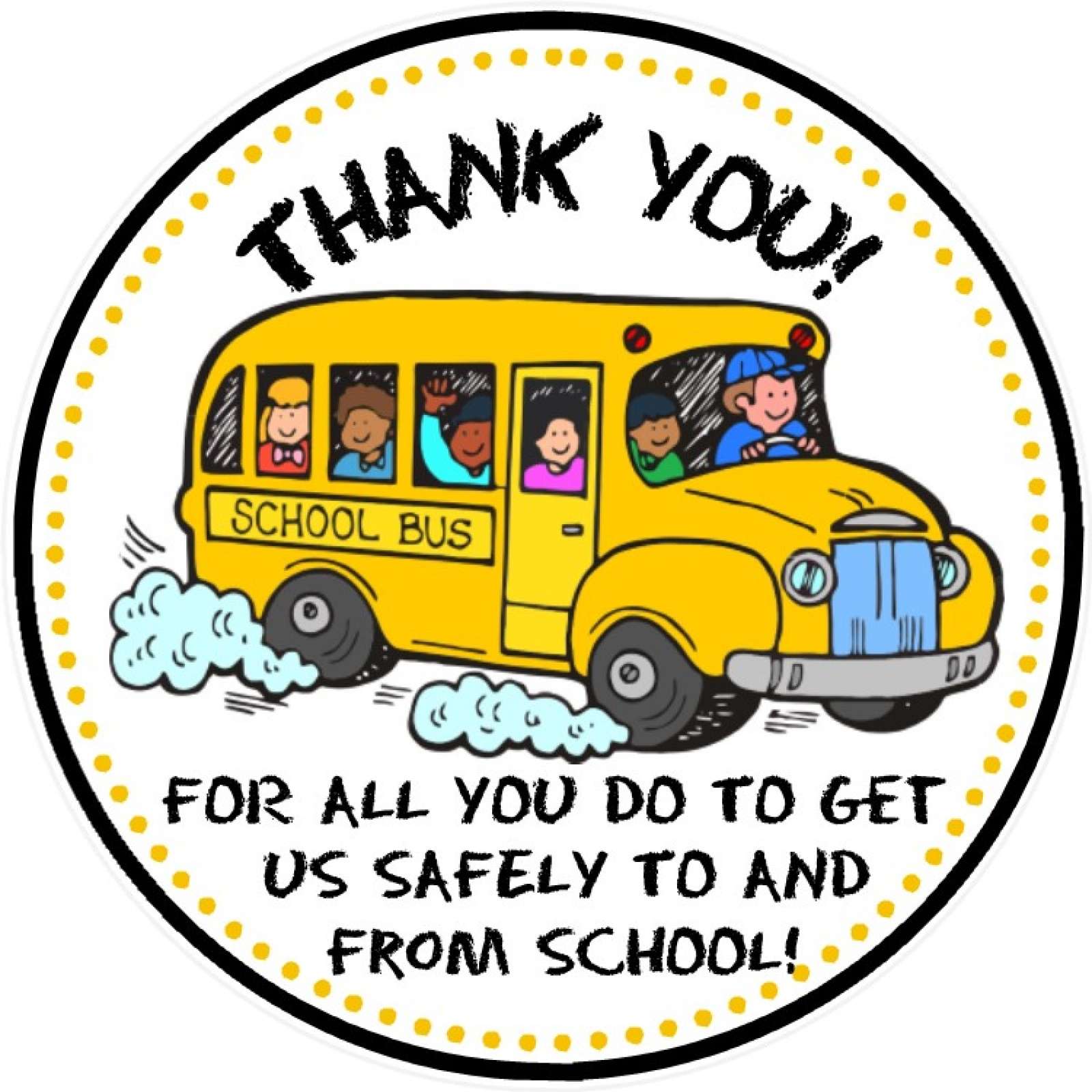 School Bus Driver Thank You Tag - Printable File - You Print / Bus Driver Appreciation with regard to Bus Driver Thank You Card Free Printable