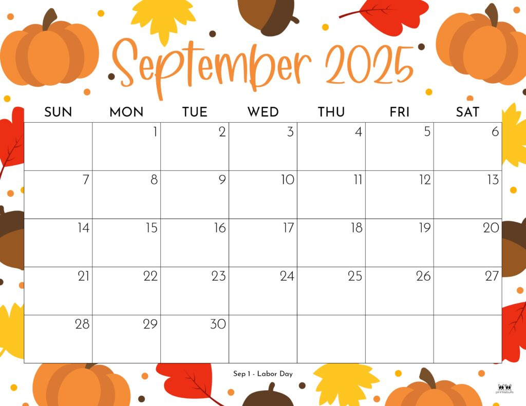 September 2025 Calendars - 107 Free Printables | Printabulls within Free Printable September 2025