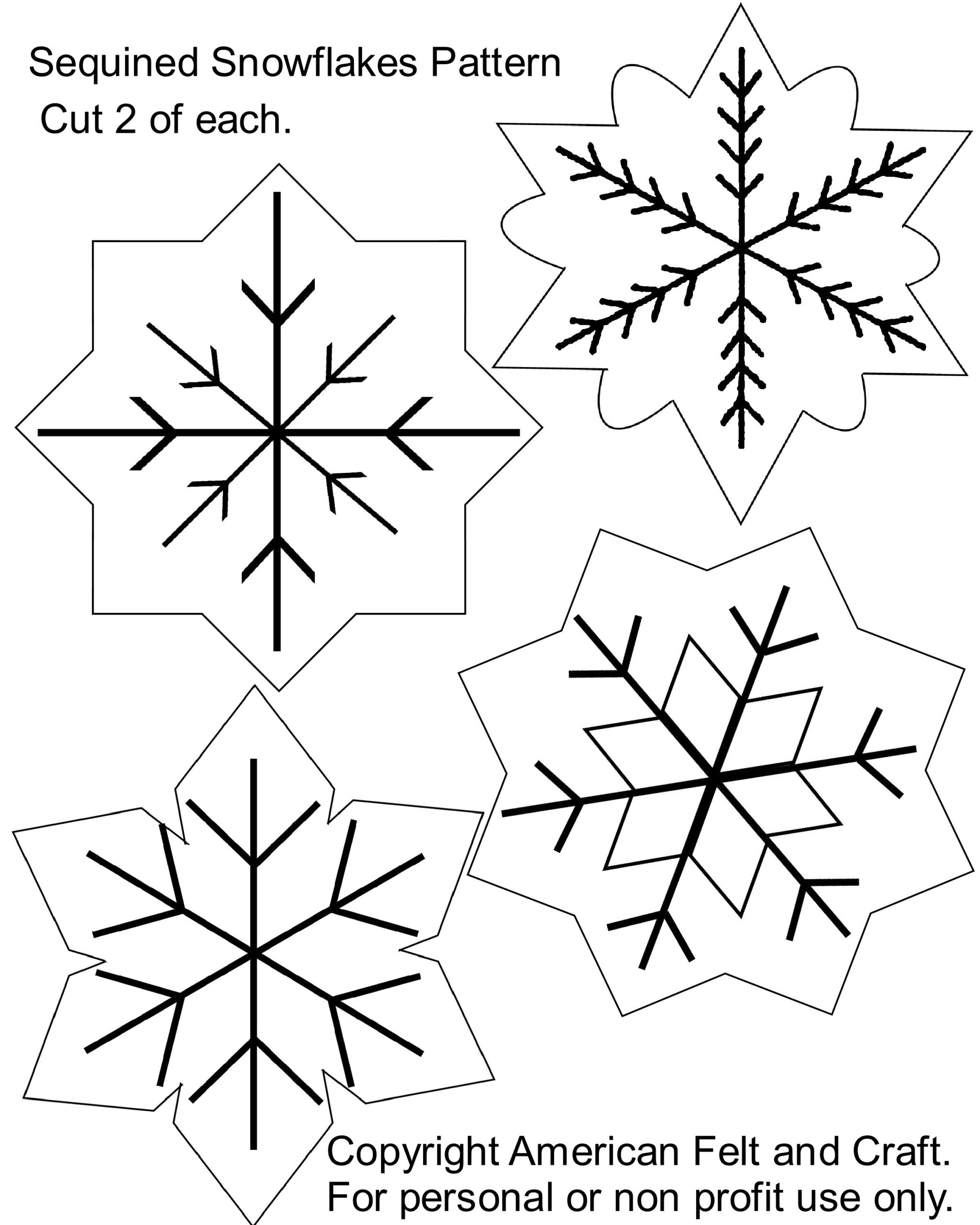 Sequin Snowflakes Felt Christmas Ornament Pattern | ~American Felt regarding Cut Out Free Printable Felt Christmas Ornament Patterns