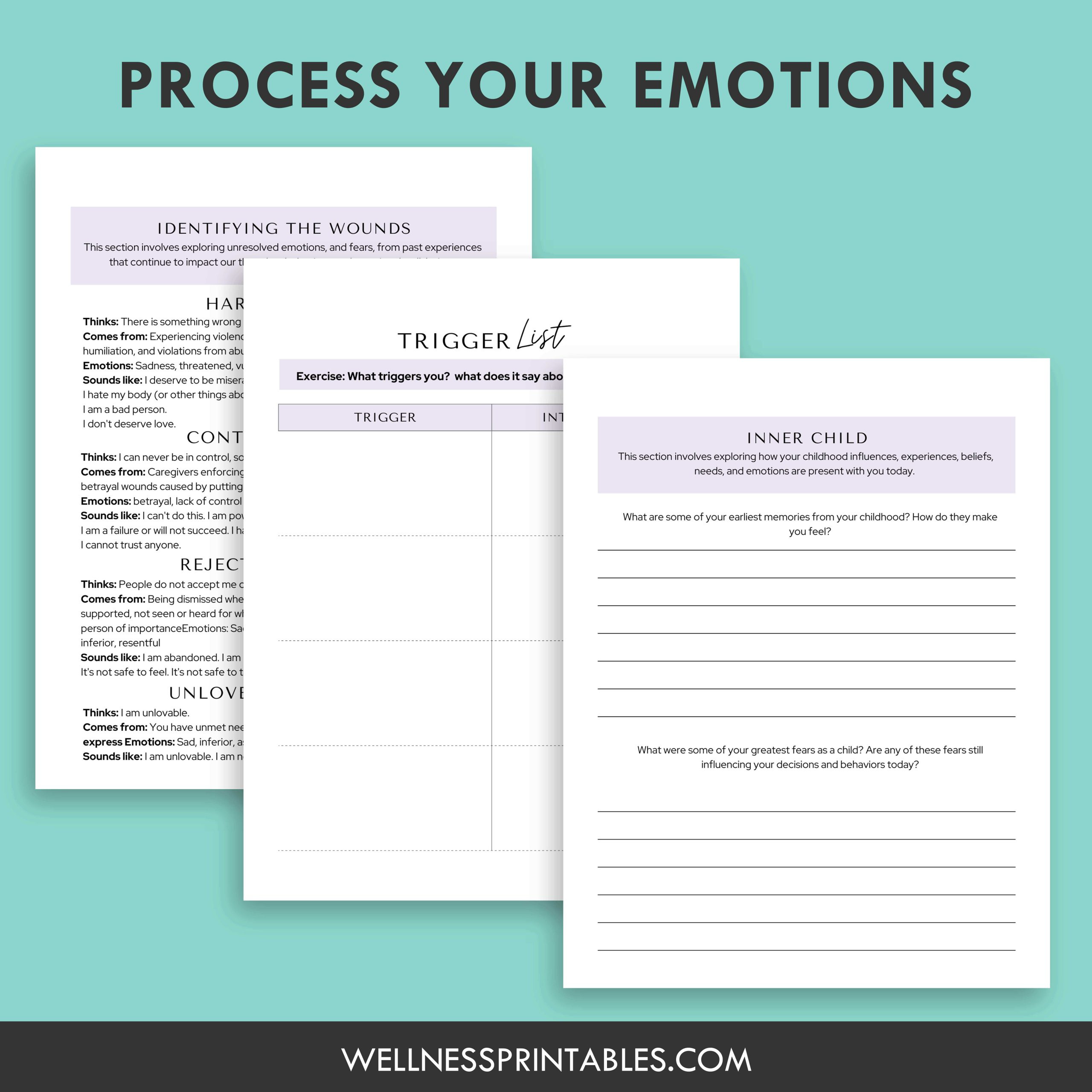 Shadow Work Workbook: Explore And Heal Your Shadow Self - Wellness Printables throughout Free Printable Shadow Work Worksheet