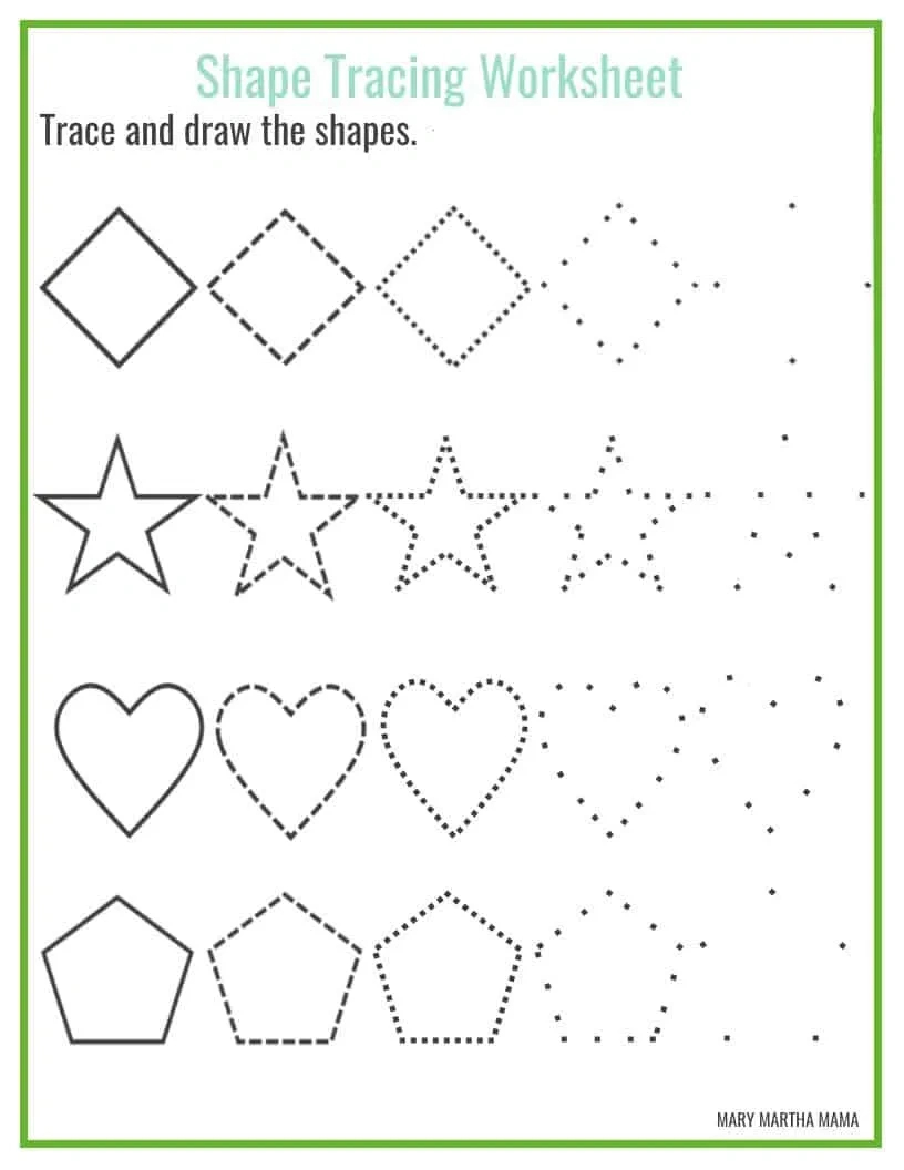 Shapes Worksheets For Preschool [Free Printables] – Mary Martha Mama with regard to Free Printable Shape Worksheet
