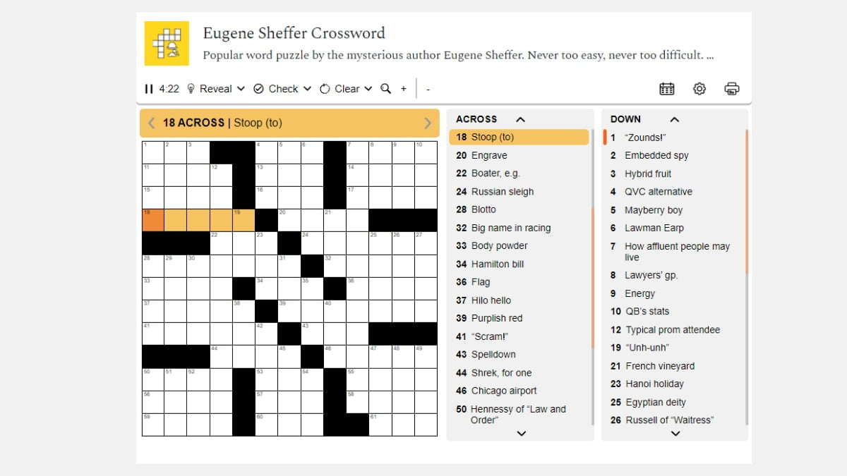 Sheffer Crossword Outlet inside Eugene Sheffer Crossword Printable