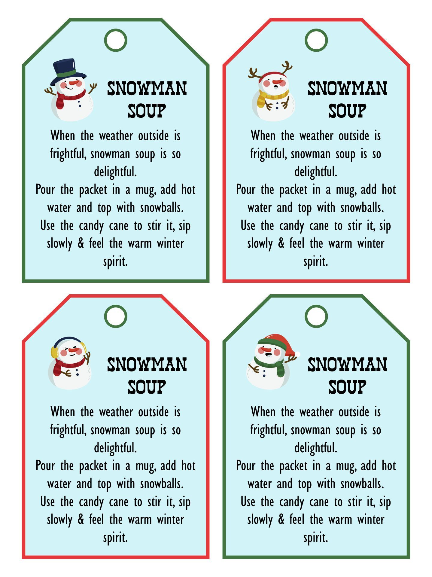 Snowman Soup Labels - 10 Free Pdf Printables | Printablee for Free Printable Snowman Soup Poem Printable