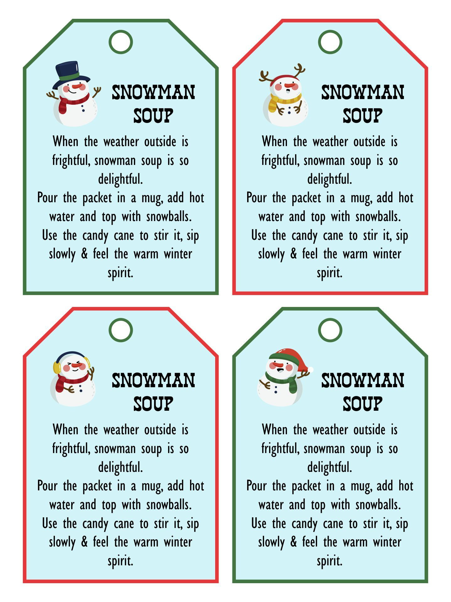 Snowman Soup Labels - 10 Free Pdf Printables | Printablee with regard to Snowman Soup Poem Printable Free