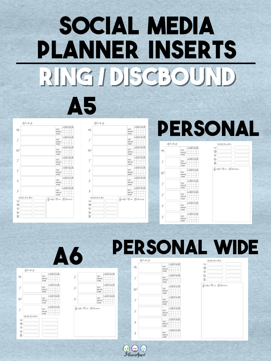 Social Media Planner Inserts | Free Printable For Traveler&amp;#039;S within Free Printable B6 Inserts