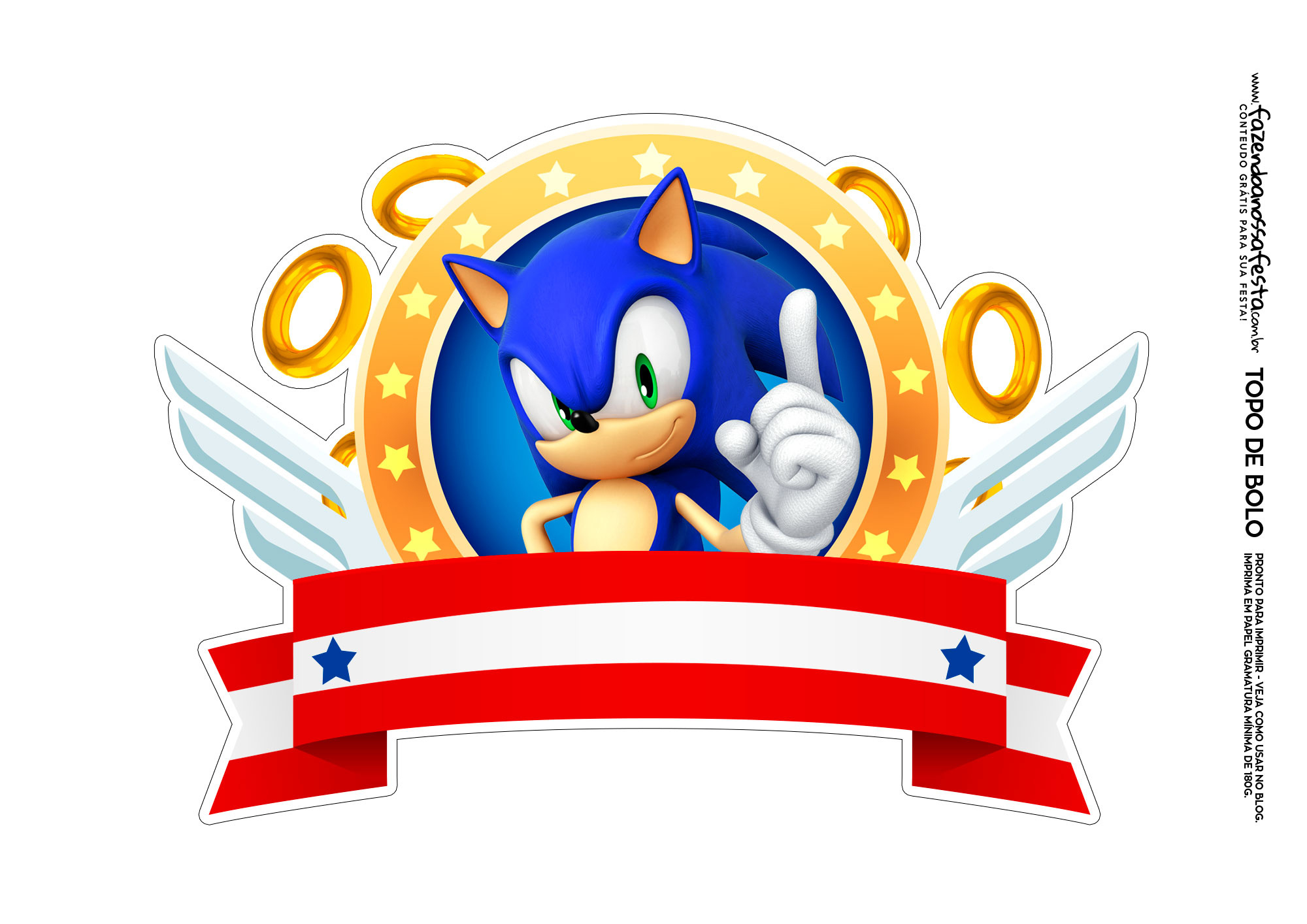 Sonic Party: Free Printable Cake Toppers And Decoration. - Oh My with regard to Printable Sonic Cake Topper